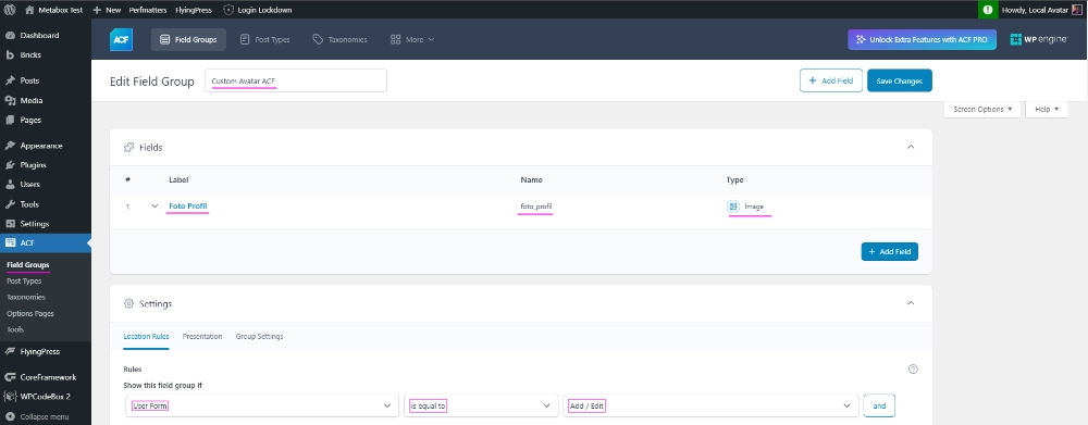 Membuat custom field untuk Foto Profil WordPress